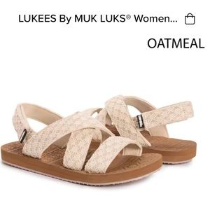 Lukees by MukLuks Sand Games Womens Sandals NWT size 9 Oatmeal Velcro closure